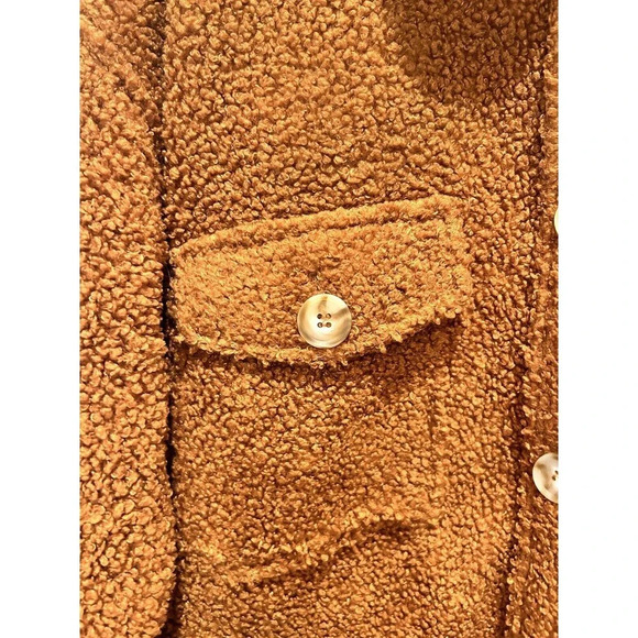 Wishlist Womens Small/Medium Brown Teddy Shacket Oversized Shirt - Picture 2 of 7